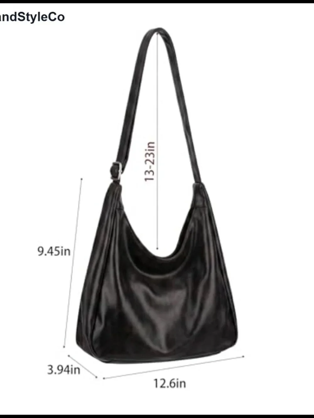 PU Leather Hobo Tote Bag Adjustable Strap Crossbody Shoulder Handbag